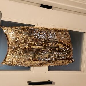 Gold sequin crop top